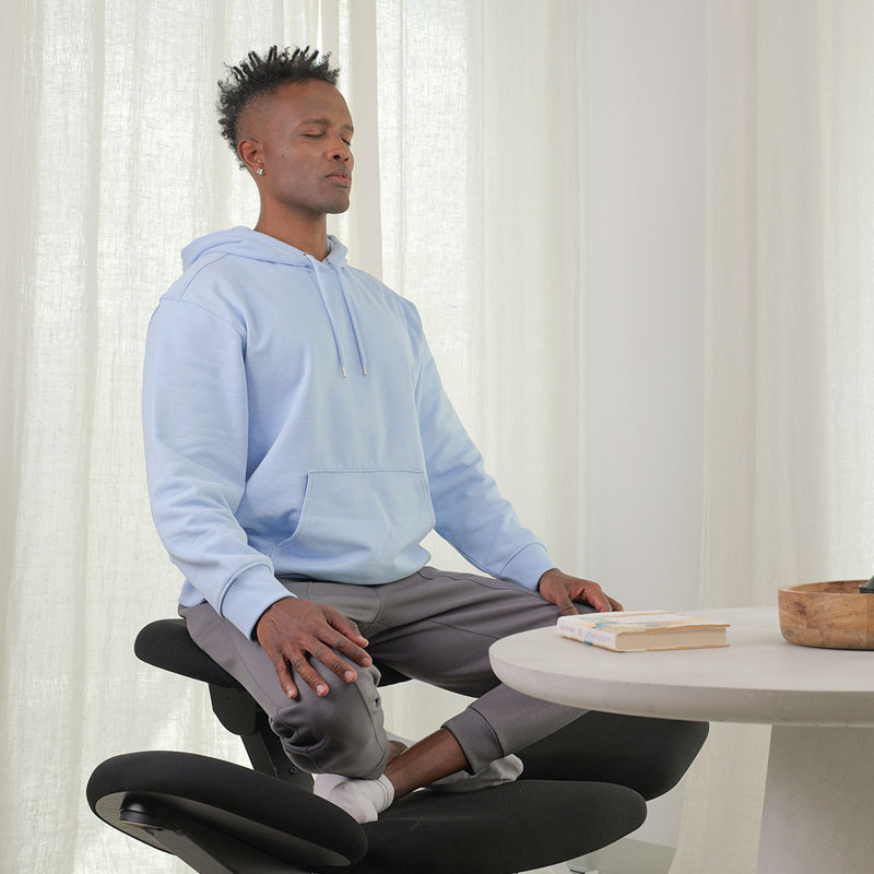 Chaise de méditation avec roulettes, dossier réglable