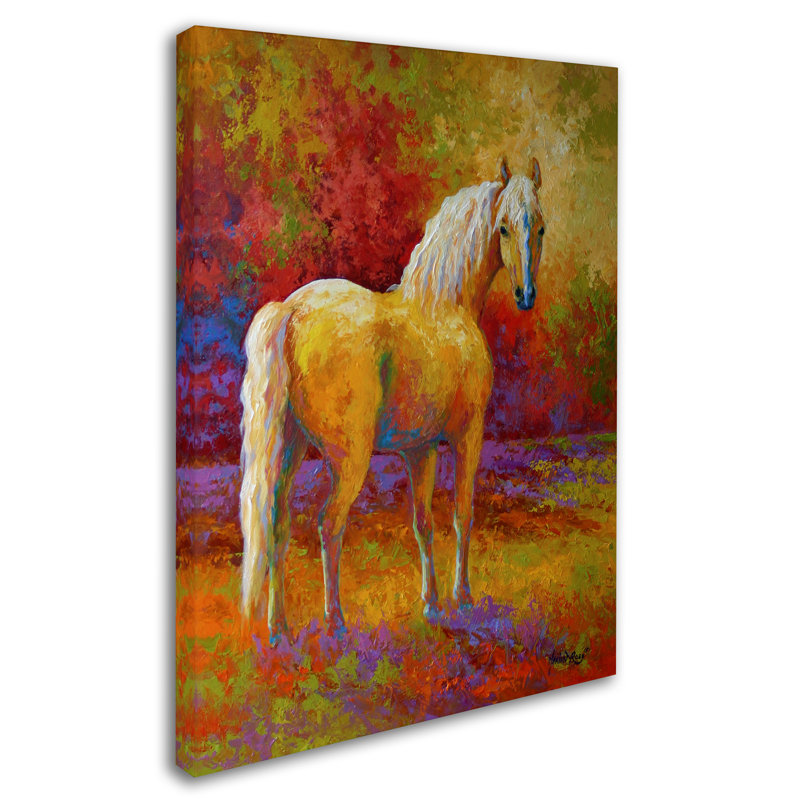 Vibrant Palomino Horse Canvas Art in Bold Colors