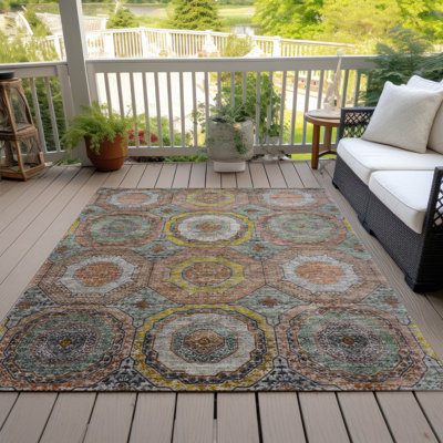 Tapis de sauge Xhevrie intérieur / extérieur lavable à la machine