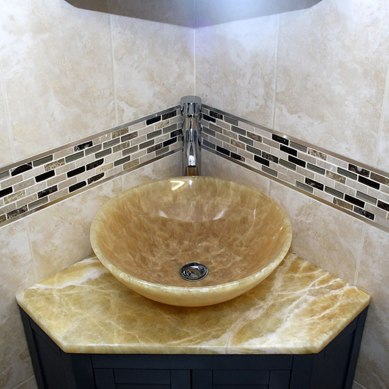 Aniston 550mm Single Bathroom Vanity with Vessel Stone Basin
