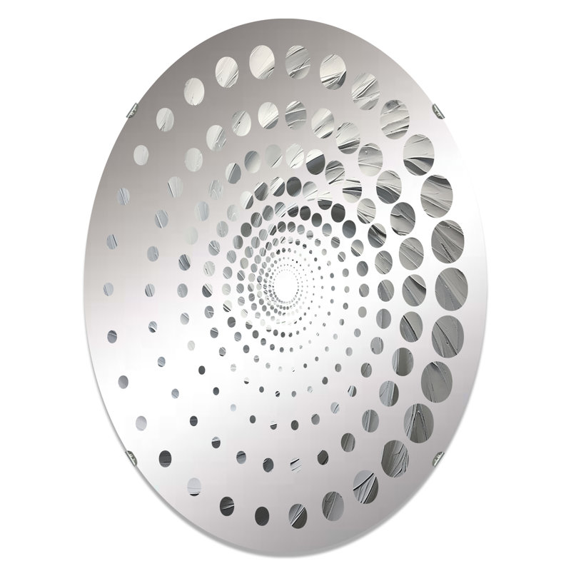 White Majestic Motion - Miroir décoratif à spirales, 36 po x 24 po
