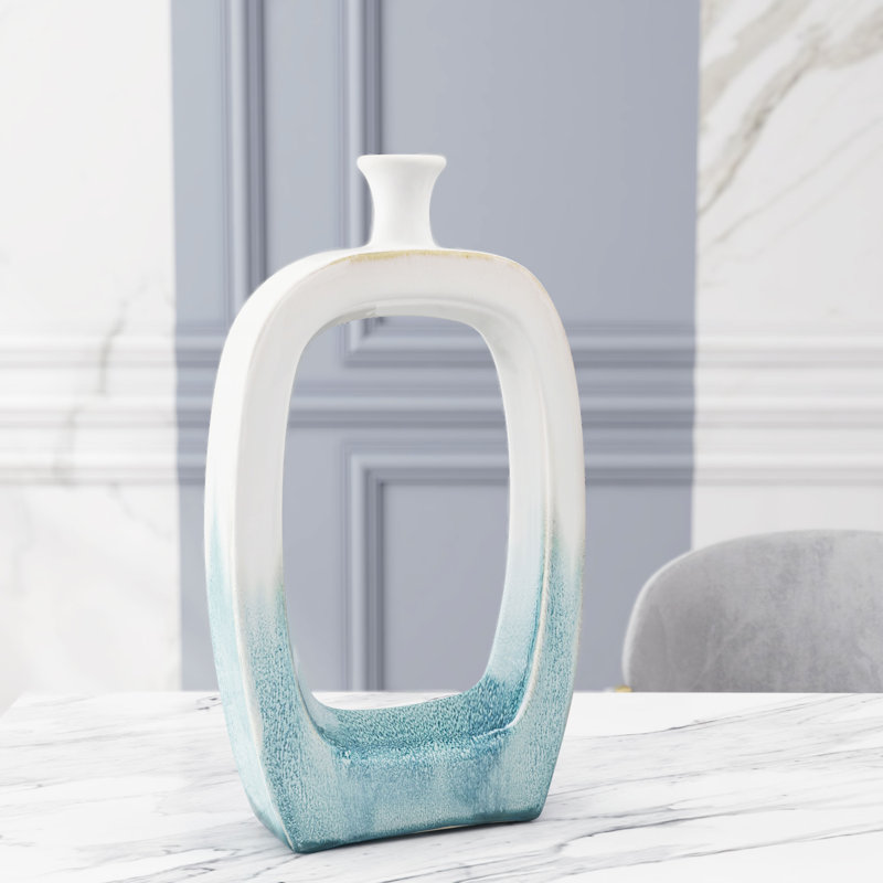 Miller Handmade Ceramic Table Vase, 18" H x 10" W x 3" D