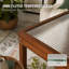 Petite table basse carrée, table basse en bambou véritable et verre cannelé pour le salon - table de salon moderne à base ouverte, décor d'appartement naturel pour les petits espaces