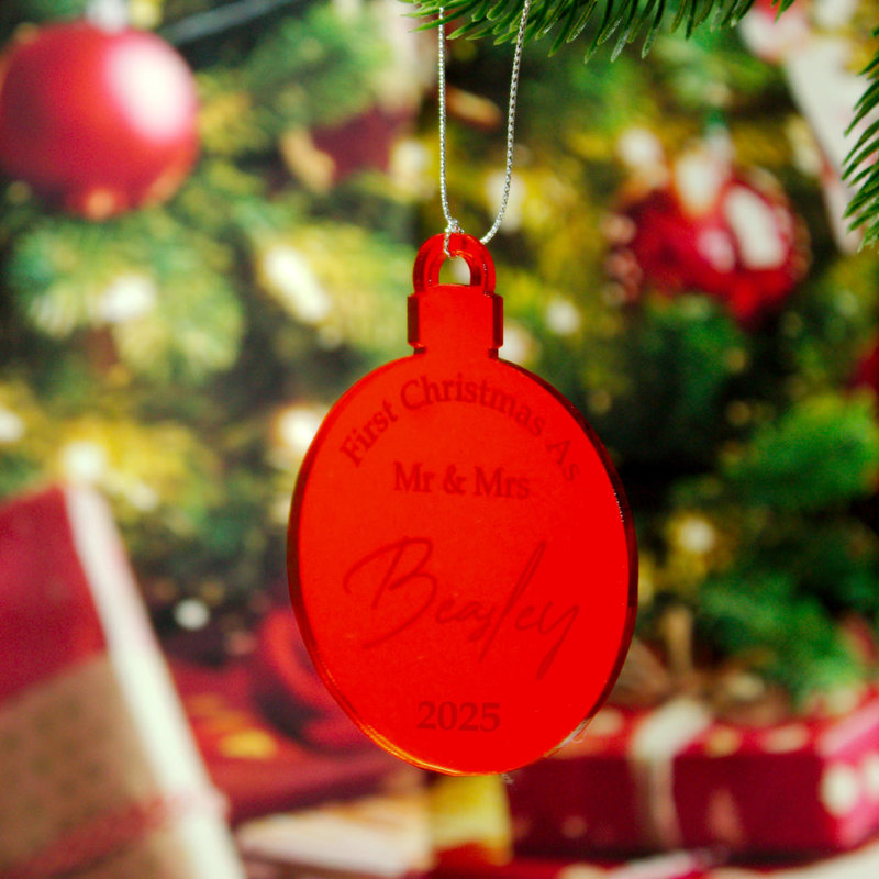 9cm Solid Colour Acrylic People Ball Ornament, Red