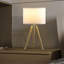 Lampe de table à trépied moderne réglable en laiton / or brillant de 35,5 po à 25,75 po de hauteur pour salon, table de chevet, lampe de chevet pour chambre à coucher, lampe DEL