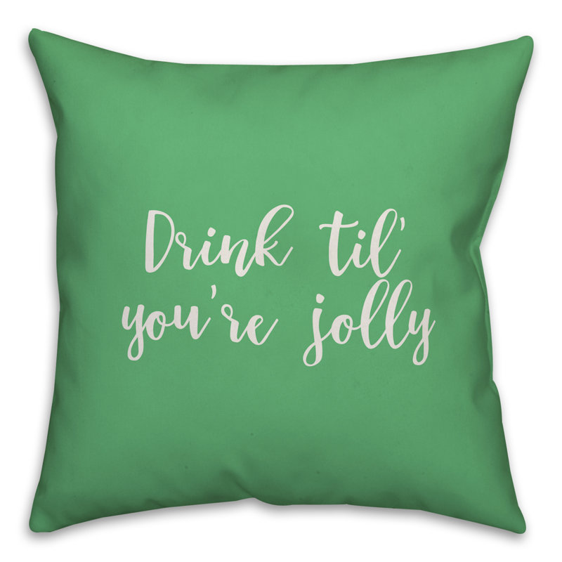  Coussin «Drink Til Youre Jolly», Vert clair, Housse de coussin