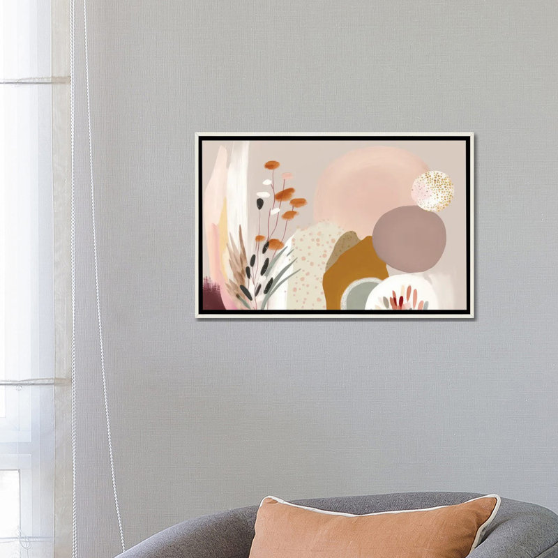 Beautiful Nature Forms, Distressed White Floater Framed Canvas, No Mat, 18" H x 26" W x 1.5" D