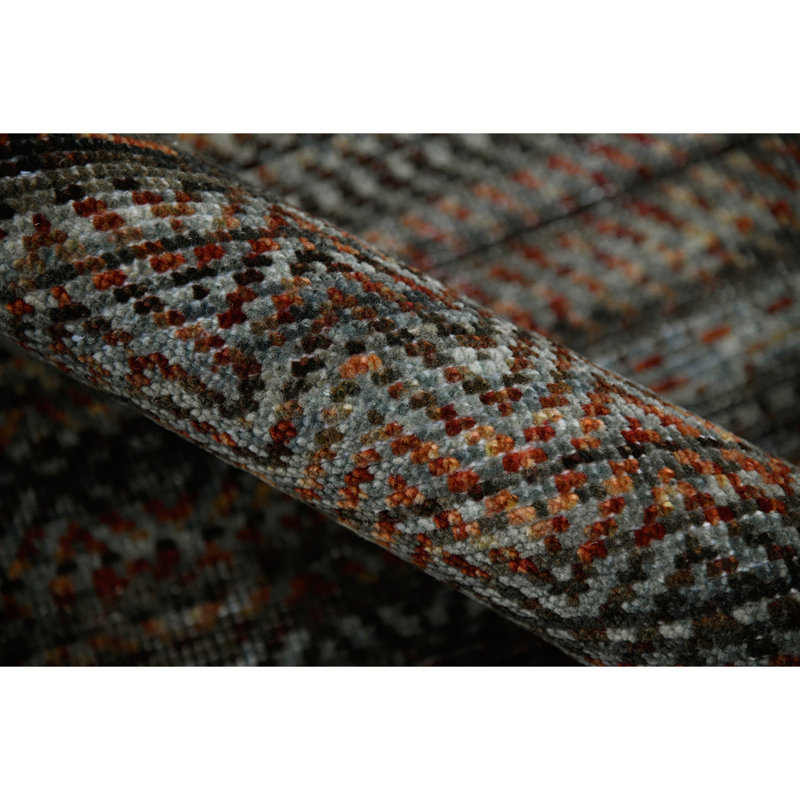 Legacy Hand Knotted Wool Geometric Area Rug, Rectangle 9' x 12'