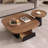 Walnut-colored coffee table set