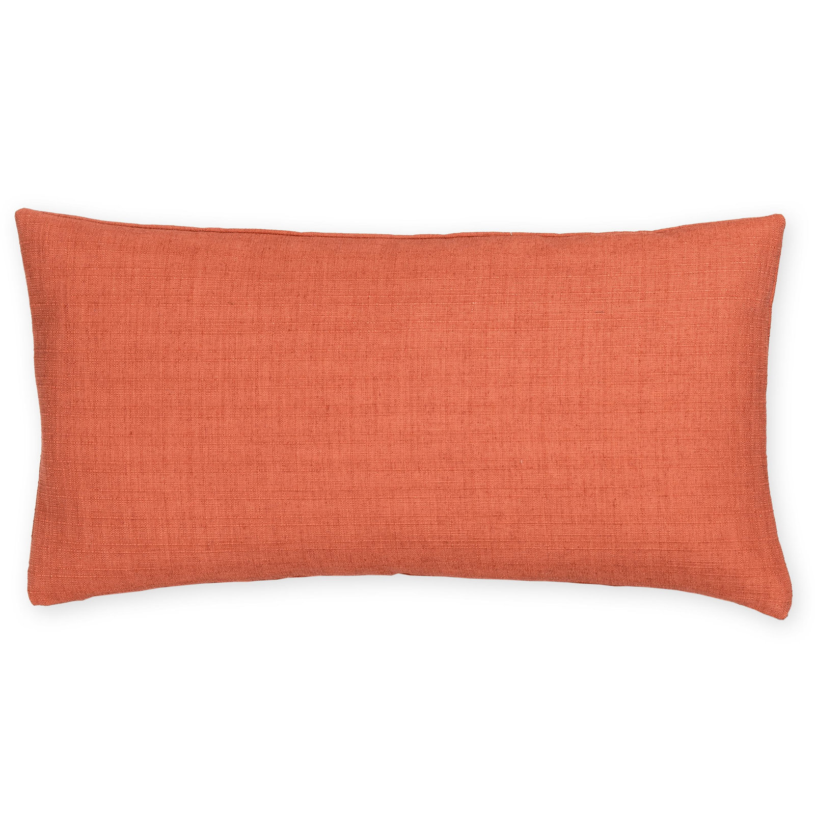 Indy Faux Linen Accent Pillow, Feather, Red, Rectangle 12"H x 21"W