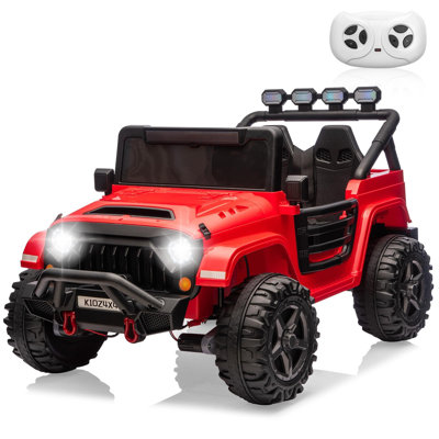 24V 4x4 Kids Electric Ride On Truck, 2-Seater 4-Wheeler Vehicle with Remote Control, Suspension System, 3 Speed Modes, LED Lights and Bluetooth, Electric Toy Car for Kids
