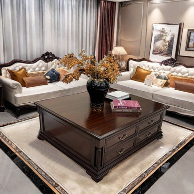 Retro American style solid wood coffee table