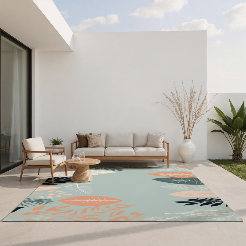 Haven's Bloom Indoor And Outdoor Area Rug, Rectangle 1'6" x 2'6"
