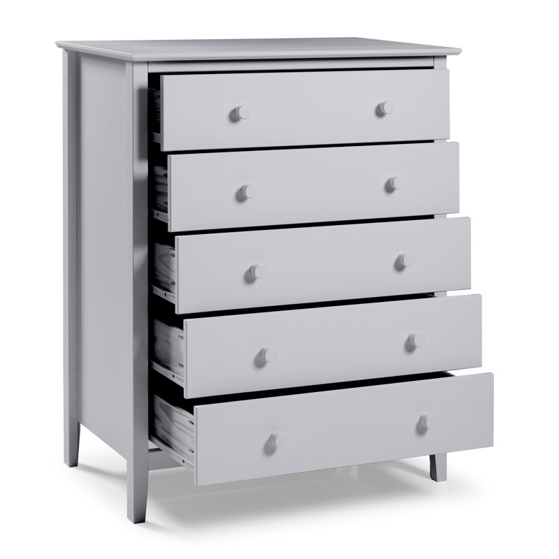 Commode 5 tiroirs Simplicity, Gris colombe