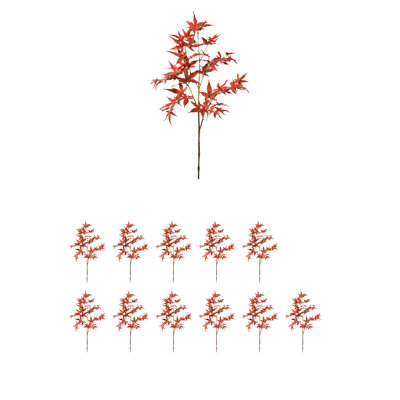  Tiges d'érable artificielles rouges - fausses feuilles d'automne pour décor d'automne, arrangements de vases, couronnes, décor de table de l'Action de grâce et présentoirs d'intérieur saisonniers, 35 po de hauteur, paquet de 12