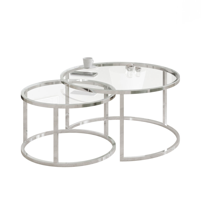 Alkaios 2 Piece Glass Coffee Table