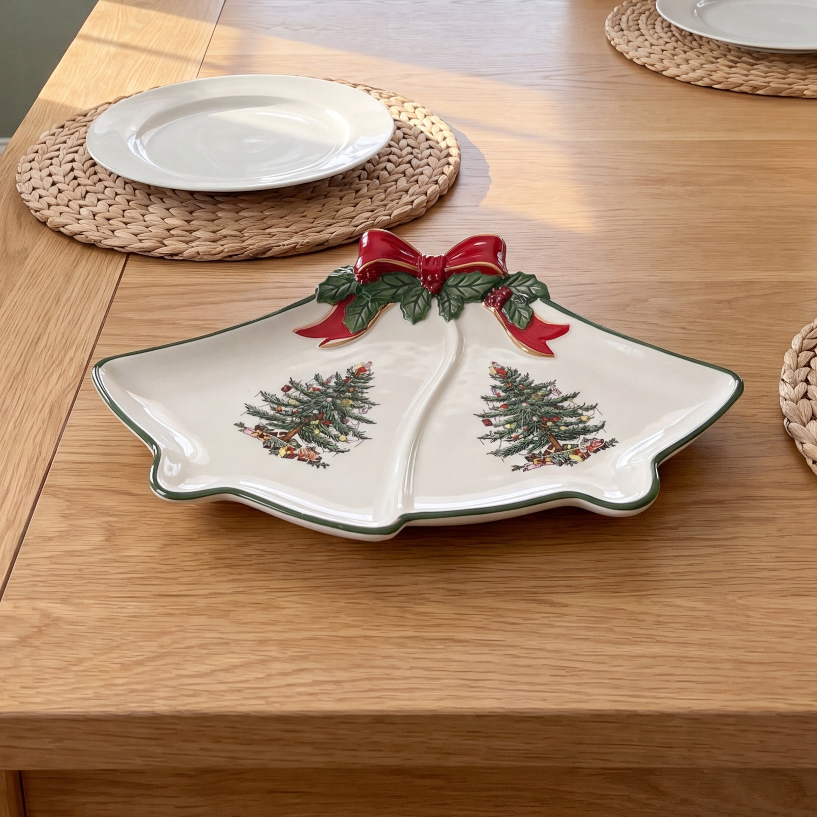 Christmas Tree Ribbon Bell Dish