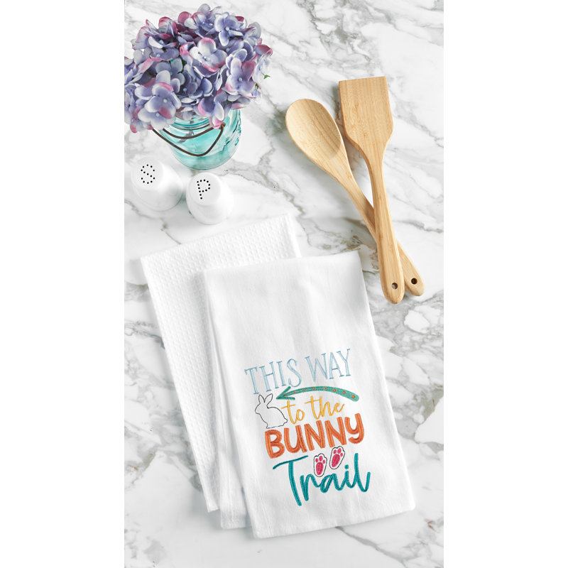 Bunny Trail Towel, Orange/Blue/White Bunny Trail