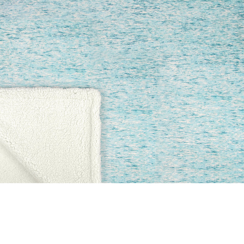Sea Blue Reversible Sherpa Fleece Throw Blanket