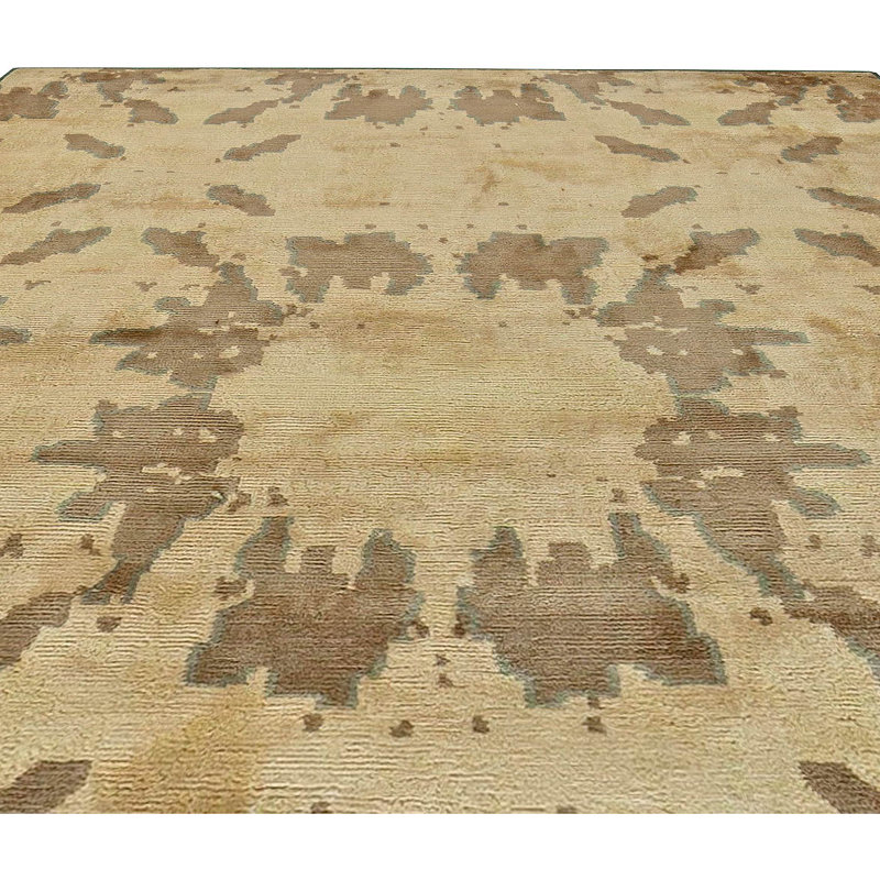 Modern One-of-a-Kind Rectangle 4' x 4'9" Hand Knotted Area Rug
