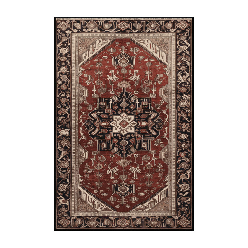 Tapis brun lavable à la machine, Rectangle 5 pi x 7 pi