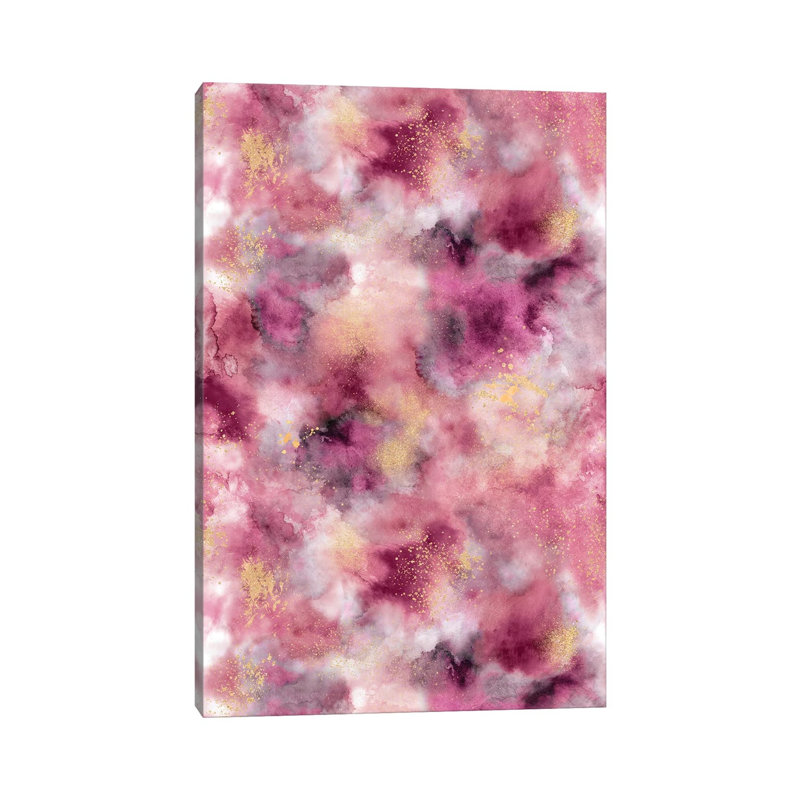 Smoky Marble Watercolour Pink by Ninola Design - Wrapped Canvas Print, 20.32 cm H x 30.48 cm W