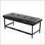 Banc en métal noir et similicuir-593666034