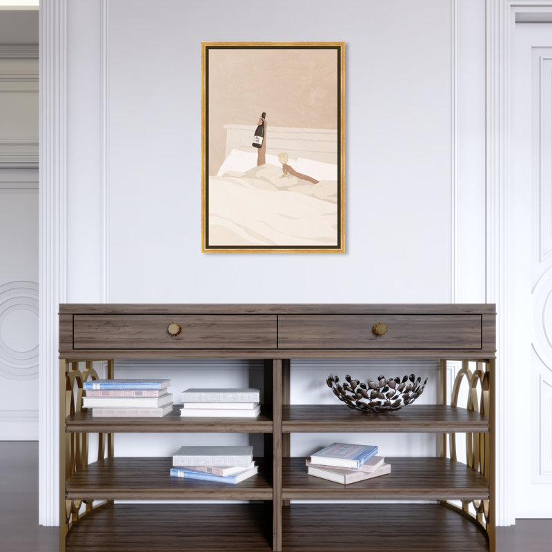 «I Toast For You Floater Frame», reproduction d'impression sur toile, H 45 po x l 30 po x P 1,5 po, Cadre doré