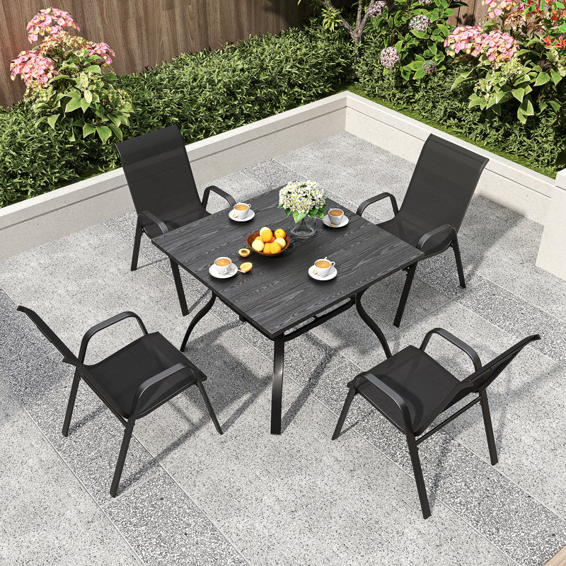 ENSEMBLE DE 4, CHAISE DE PORTE, JARDIN