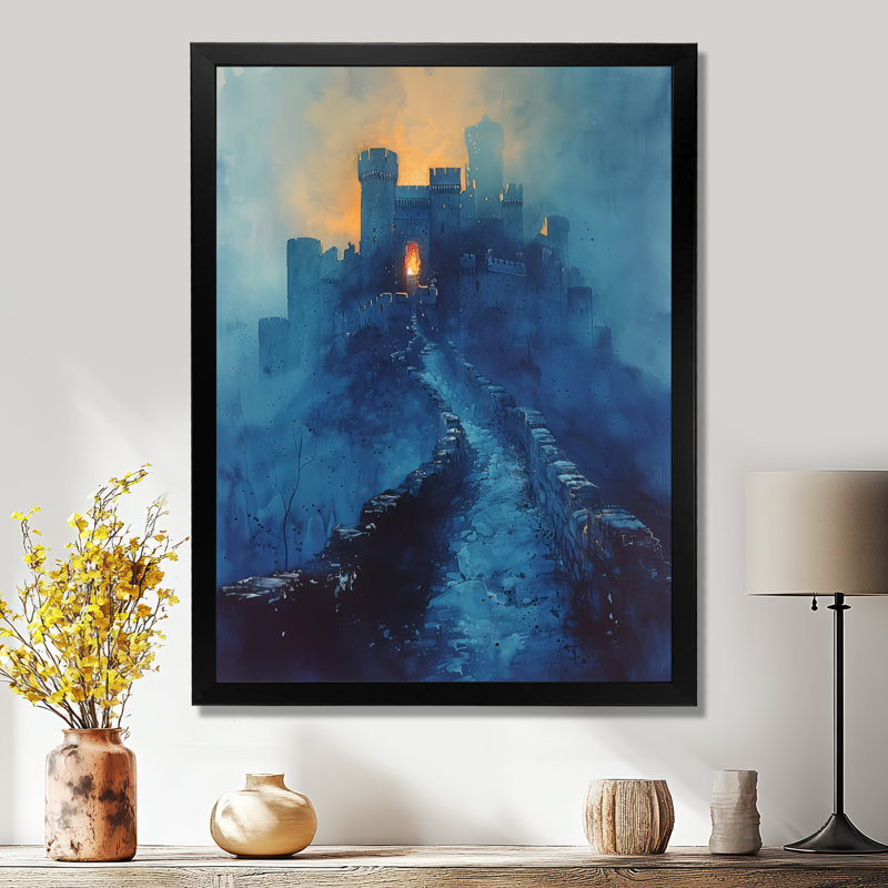 Bleu, bleu, été, forteresse de Legends - forteresse, art mural, Toile encadrée noire simple, H 40 po x l 30 po x P 1,5 po