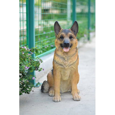 Sitting German Shepherd Statue