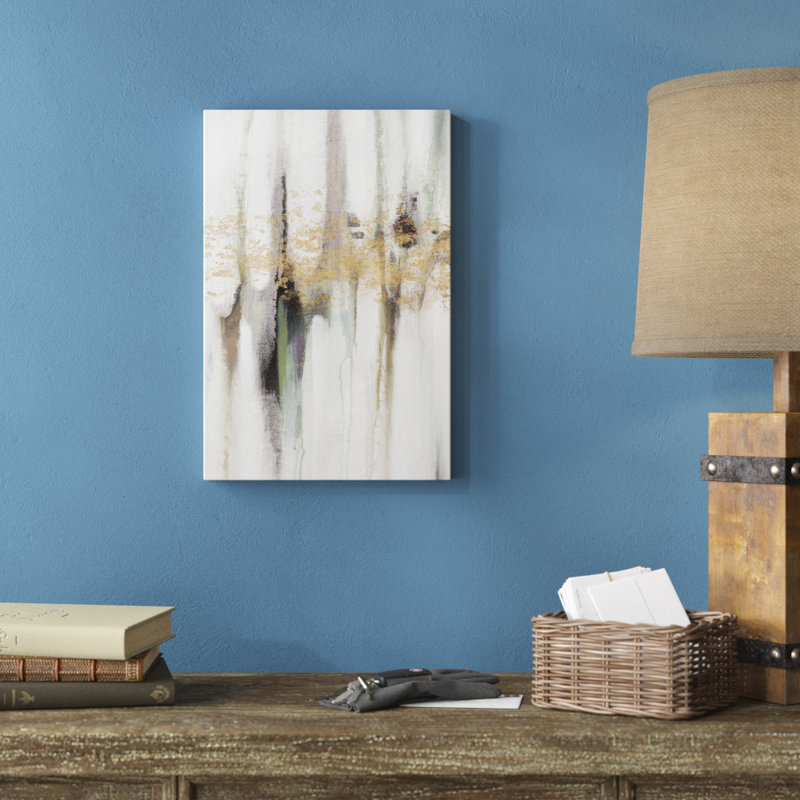«FaIIing Gold Leaf I», peinture sur toile, H 18 po x l 12 po
