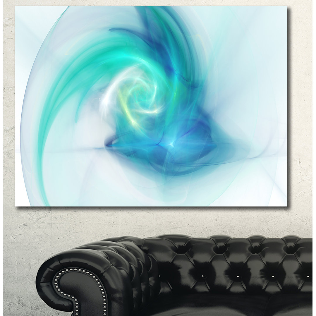 Light Blue Fractal Abstract Texture - Wrapped Canvas Graphic Art Print Design Art 
