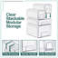 Ensemble de 3 bacs de rangement transparents empilables avec poignées - pour salle de bain, placard, garde-manger, armoire, pharmacie et rangement pour biberons - ensemble de 3-713820842