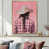 Toile avec cadre flottant or