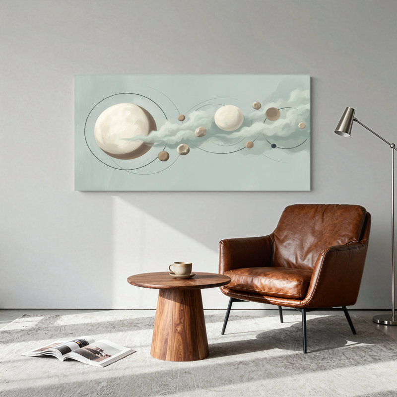 Ensemble de 1 tableau sur toile représentant des corps célestes, 40“W x 20”H, Wrapped Canvas