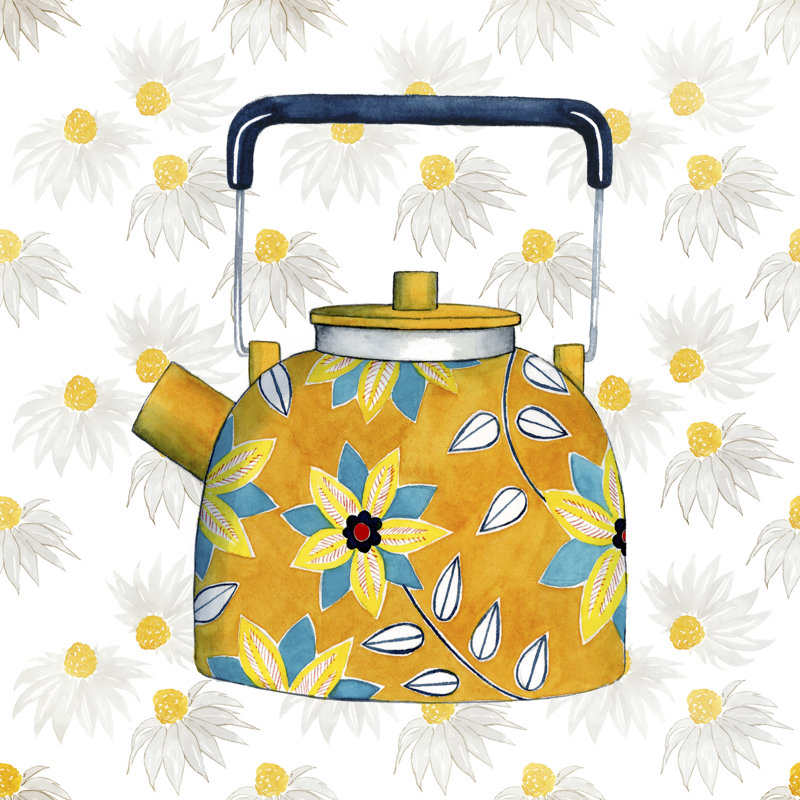 Sweet Teapot III by Grace Popp - Wrapped Canvas Painting, 122cm H x 122cm W x 3.8cm D