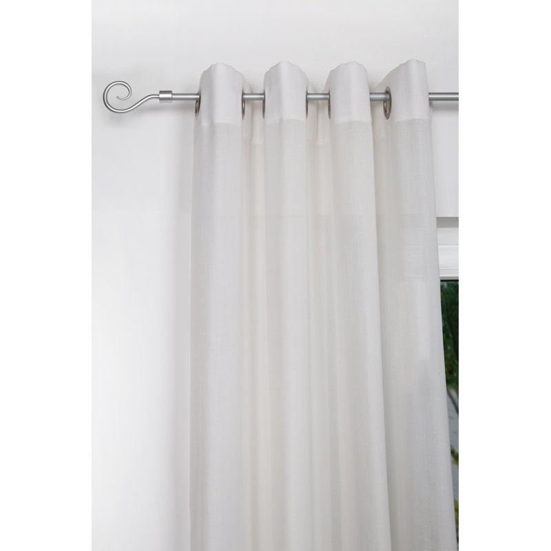 Basic Hook Curtain Pole Set, Matt brushed nickel
