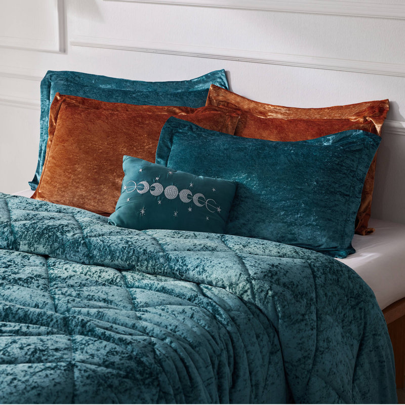 Ensemble de housse de couette pour lit simple / simple TG avec coussin décoratif Felicia, Bleu sarcelle