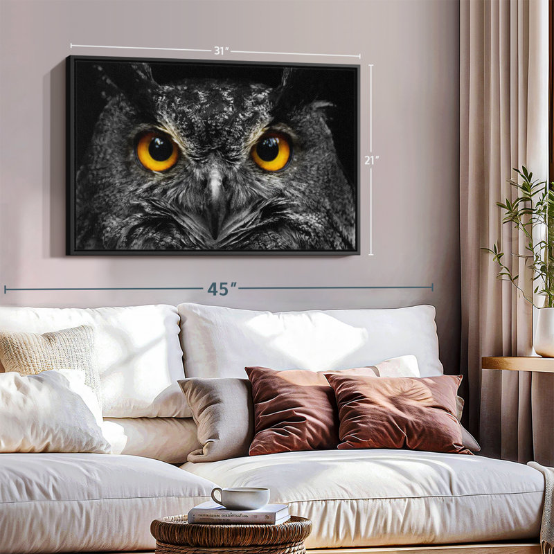 «Yellow Eyed Owl Wall Art», H 21 po x l 31 po