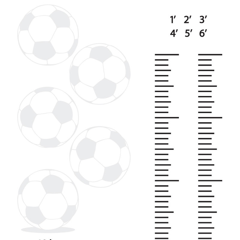 Décalcomanie murale graphique de croissance foot, Blanc