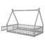Lit simple en forme de tente avec garde-corps, lattes, porte, gris-1429464591-1429464577
