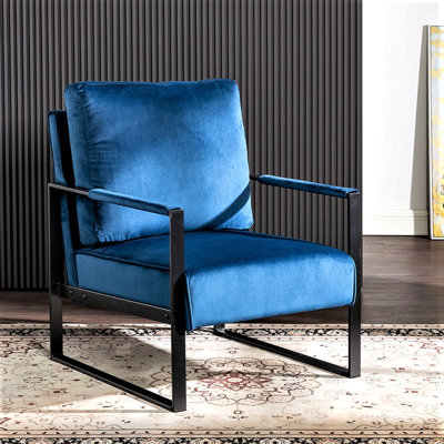 Chaise d'appoint avec structure carrée durable en métal, fauteuil