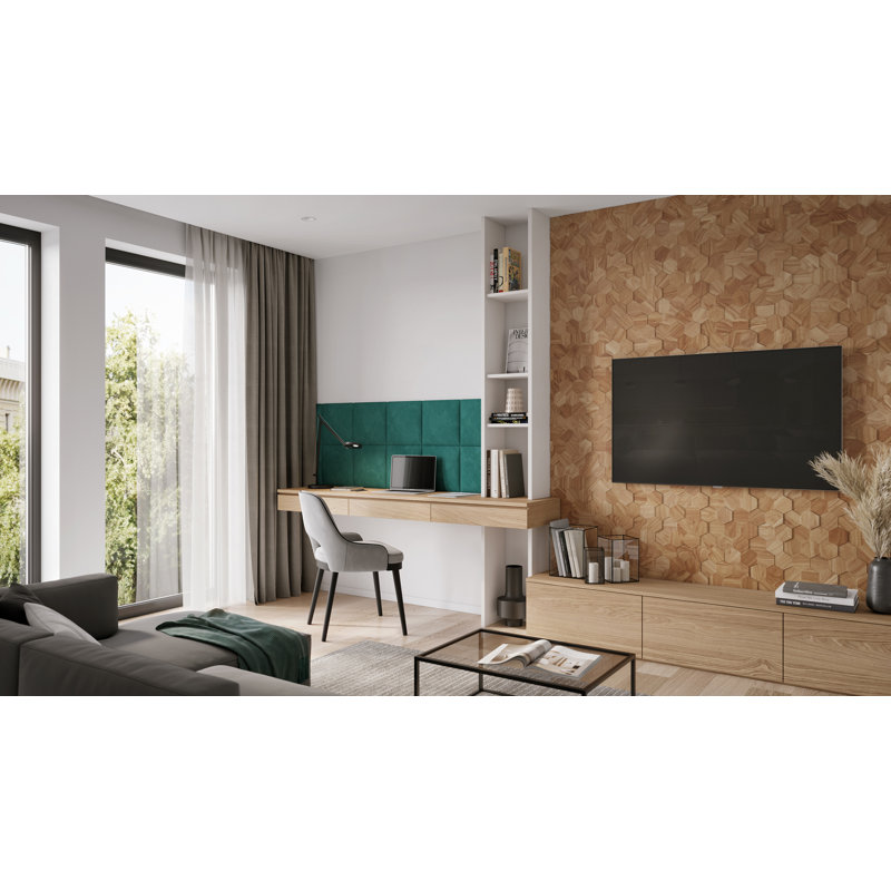 UltraWood Teak Hexagon Natural Jointless Wall Paneling