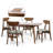 5 Piece Dining Table Set, 4 Solid Wood Yumiko Chairs w Extendable Rectangular Dining Table, Kitchen Set for Four, Dining Room Set-946118318-946118290