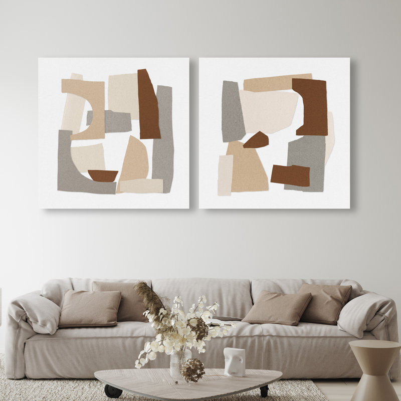 Broken Vase Set Abstract Canvas Print by Oliver Gal, Black Frame, 12 x 12, 40" H x 40" W, Gallery Wrapped