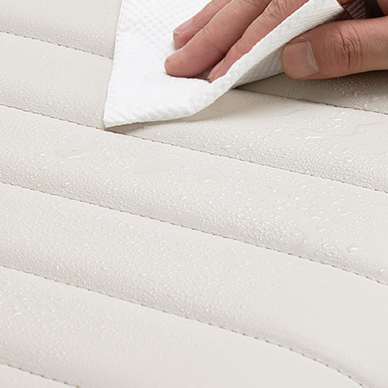 Chaise de bureau sans accoudoir en polyuréthane, chaise de travail pivotante à hauteur réglable avec dossier, Blanc