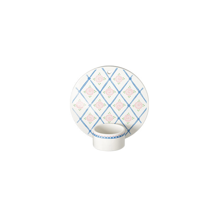 Dora Tealight Holder, Blue Face, 5.1", Blue Harlequin