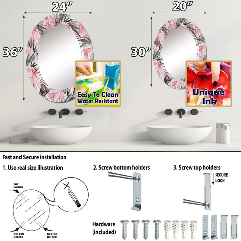 Miroir mural Racim, 36 po x 24 po
