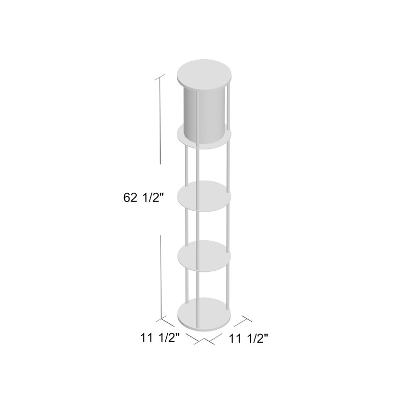 Abeale 62.5'' Column Floor Lamp, White